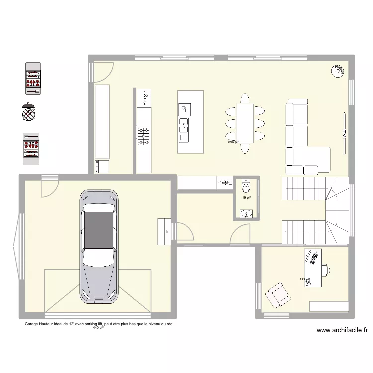 206 RDC. Plan de 4 pièces et 138 m² 206 RDC. Plan de 4 pièces et 138 m²