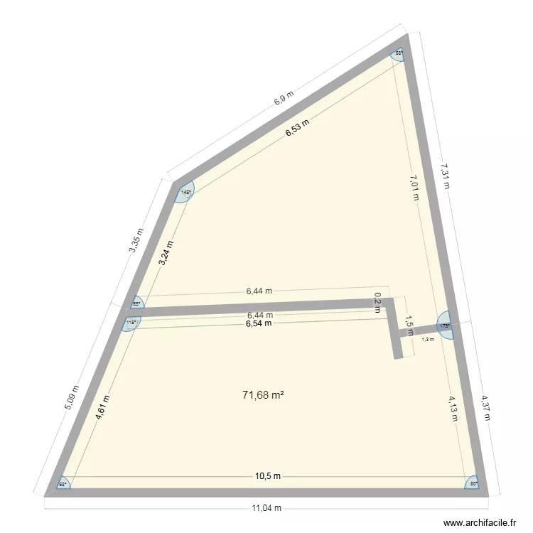 Extension. Plan de 1 et 72 m² Extension. Plan de 1 et 72 m²