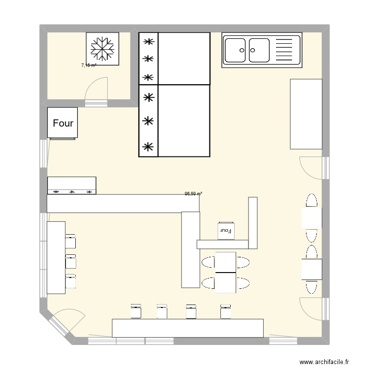 yes. Plan de 2 pièces et 104 m2
