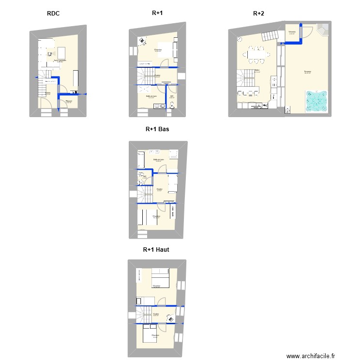 PREIXAN Arrière. Plan de 17 pièces et 193 m2