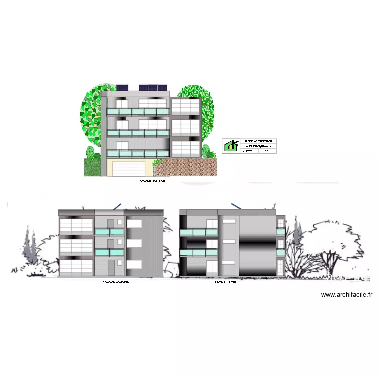 R&eacute;sidence 3 APPART R+2. Plan de 