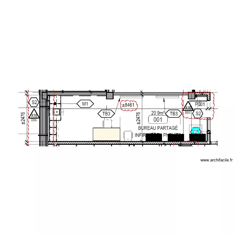 VT_001_Bur_Triple_1x3060_CONF2. Plan de 