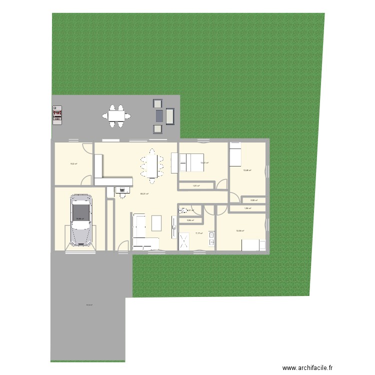 maison montaigu. Plan de 12 pièces et 134 m2