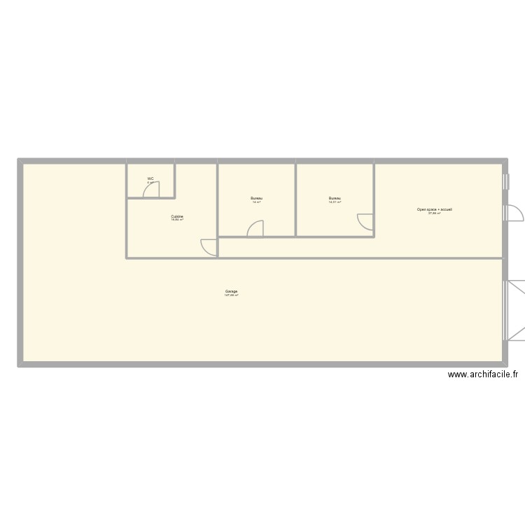 Local Wasquehal. Plan de 6 pièces et 234 m2