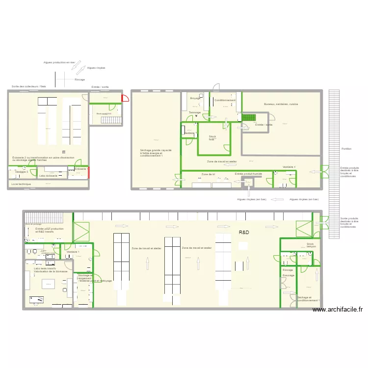 Camaret 1 et 2 pour certification BIO. Plan de 