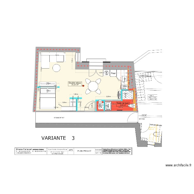 Cagnoli 4 - plan définitif. Plan de 3 pièces et 35 m2