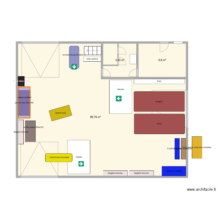 loc d'à côté. Plan de 3 pièces et 76 m2