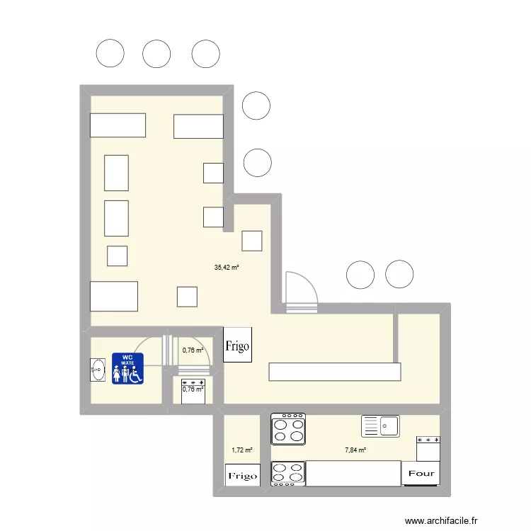 bcbg. Plan de 6  et 50 m²