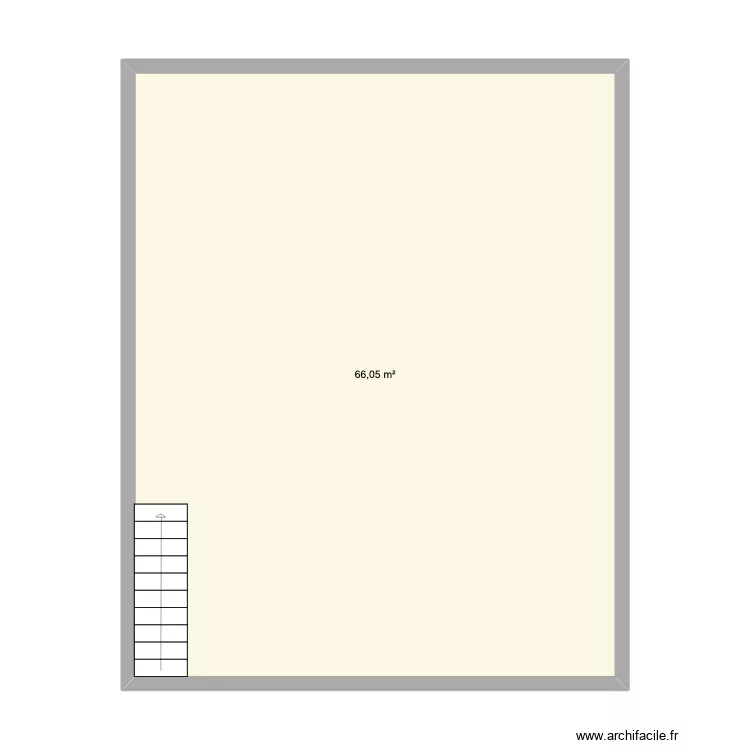 etage. Plan de 1  et 66 m²