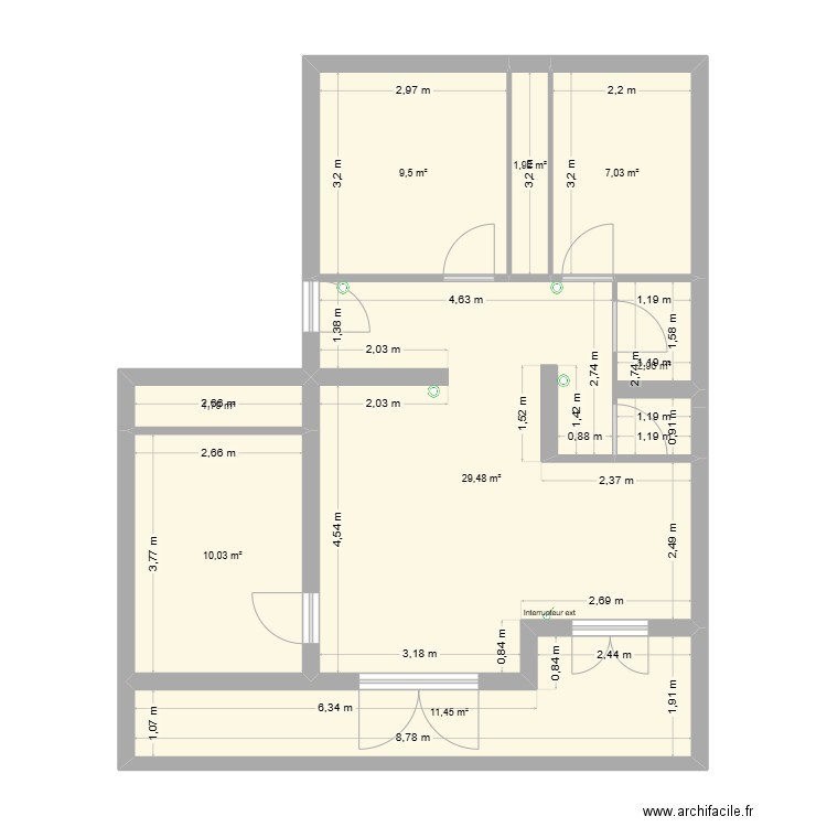 clavières 15. Plan de 8 pièces et 74 m2