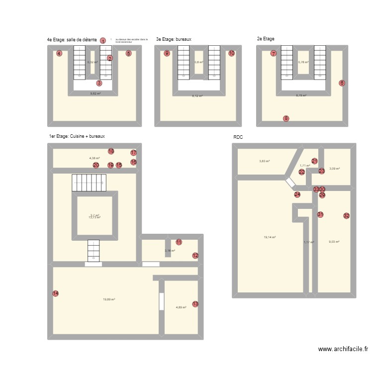 ETEAMSYS. Plan de 18 pièces et 122 m2