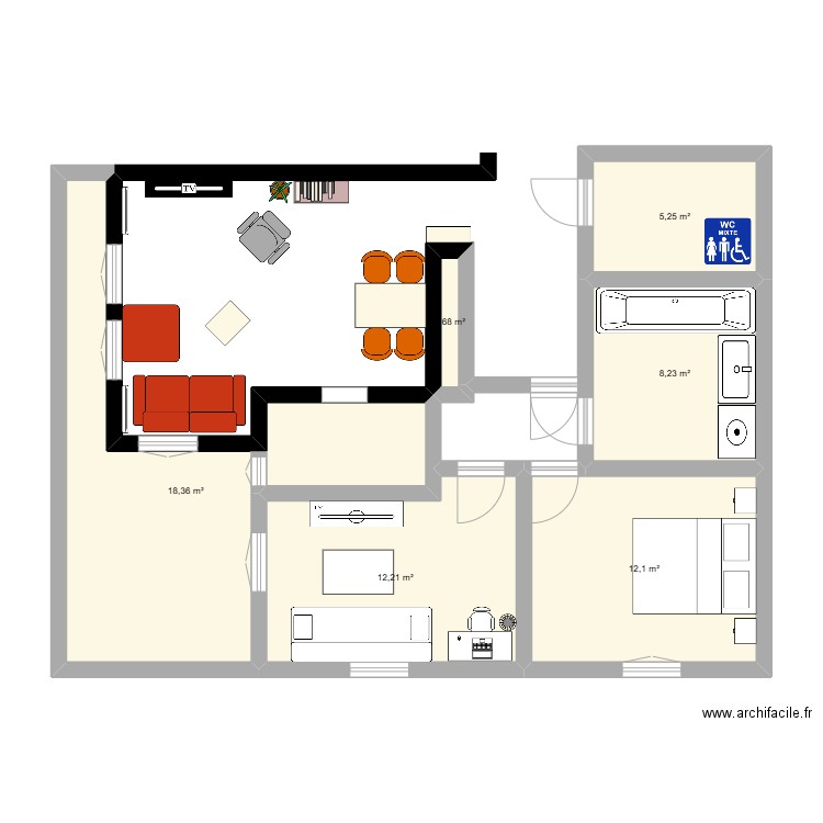 orangerie. Plan de 0 pièce et 0 m2