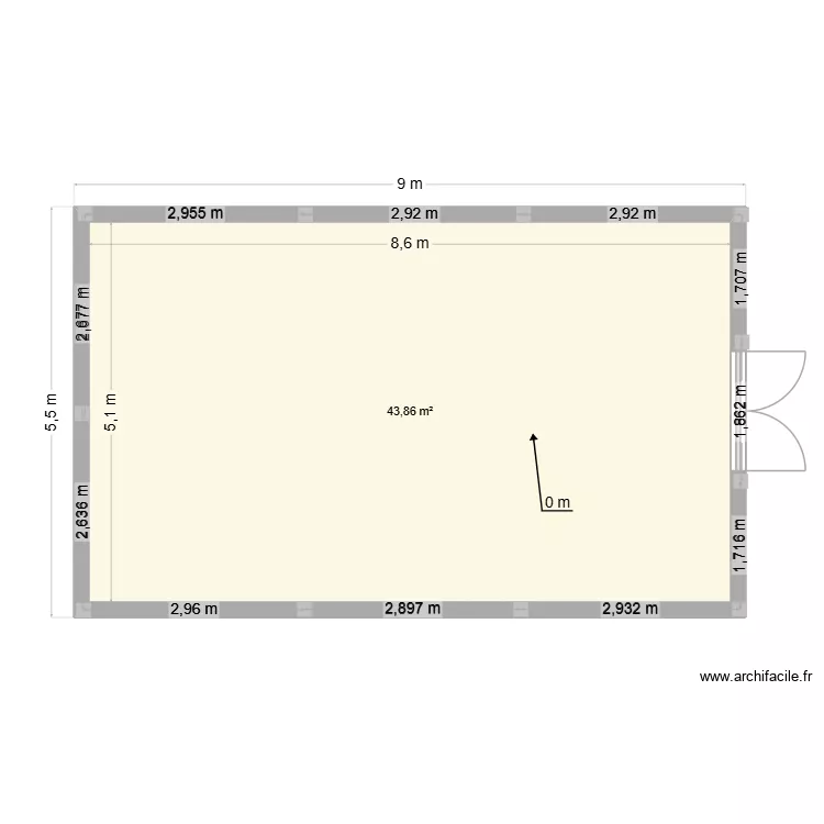 AVM DEPOT CIMENT. Plan de 1  et 44 m²