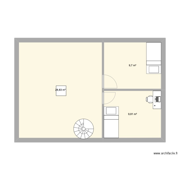 moliere etage. Plan de 0 pièce et 0 m2