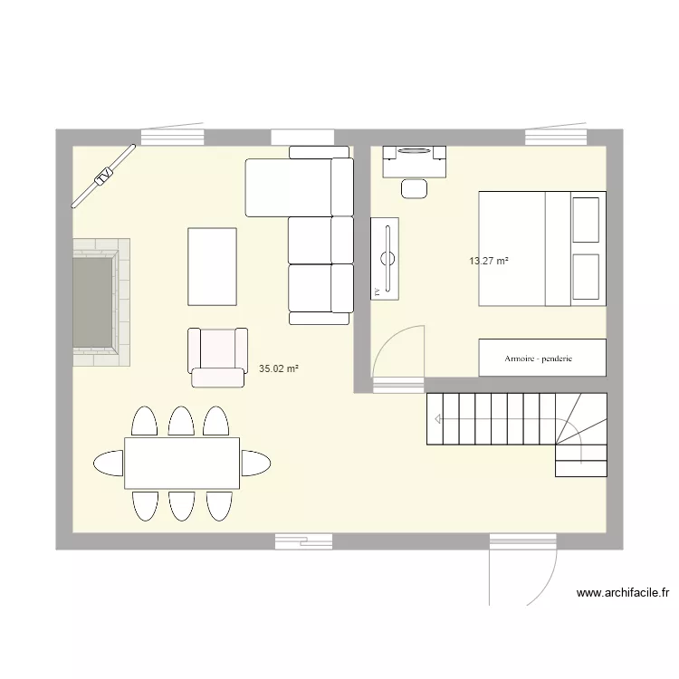 chambre bas. Plan de 