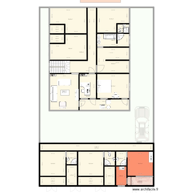 maison ahoué 5. Plan de 0 pièce et 0 m2