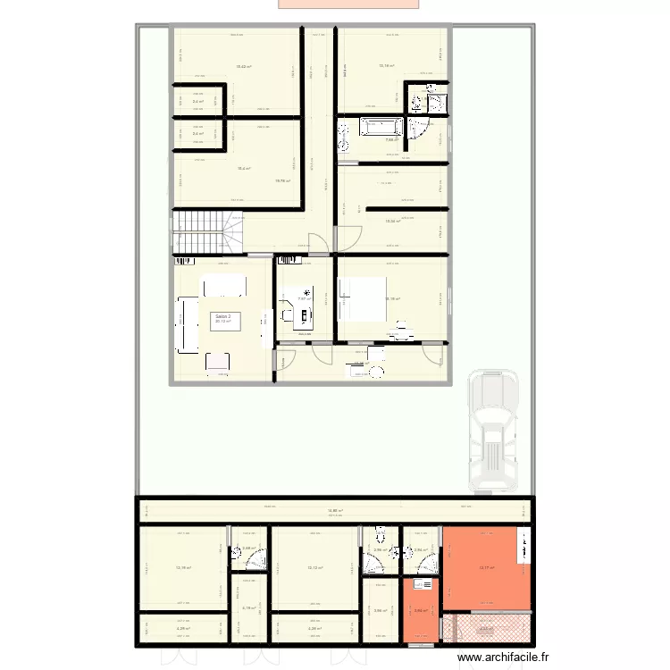 maison ahou&eacute; 5. Plan de 