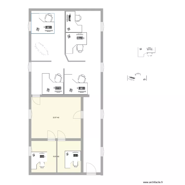 Am&eacute;nagement Bureau 1. Plan de 