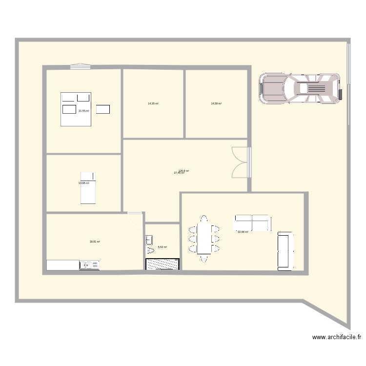 Maison1. Plan de 9 pièces et 444 m2