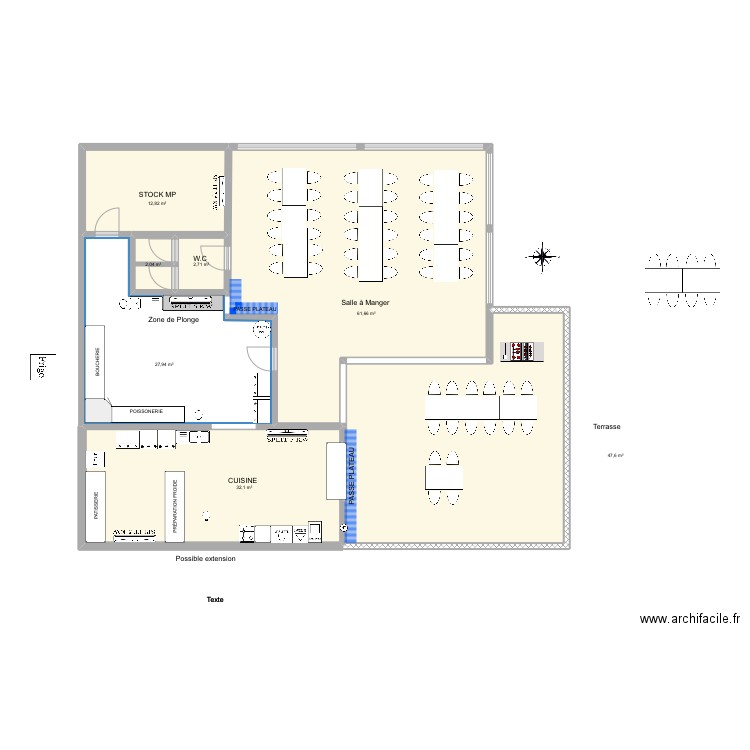 CANTINA EMSP 2. Plan de 7 pièces et 187 m2