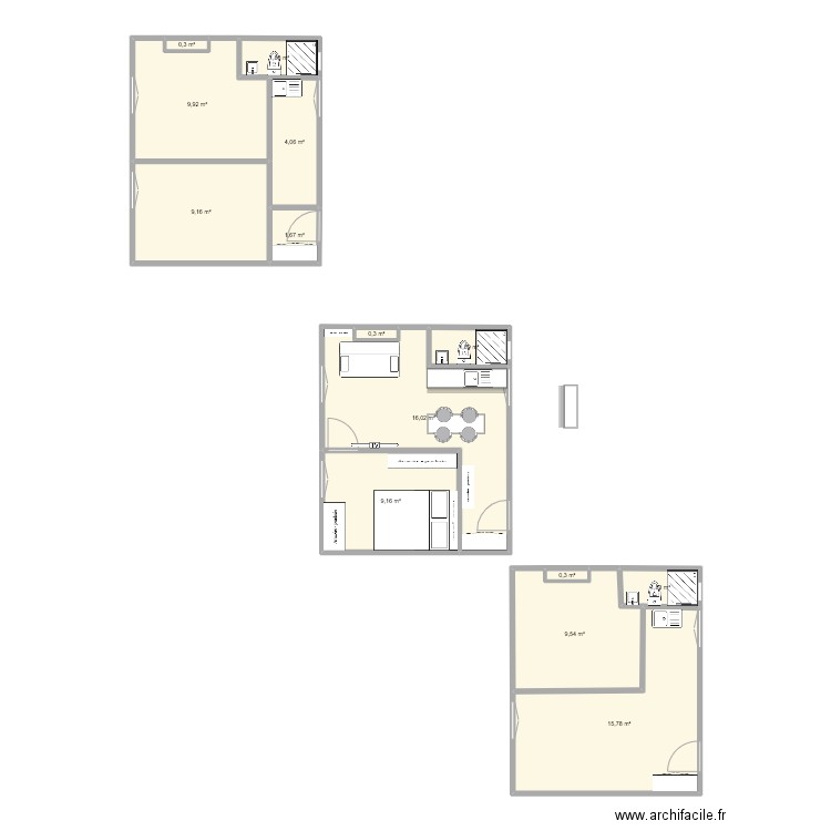 26m2 18e 189k aménagé. Plan de 0 pièce et 0 m2