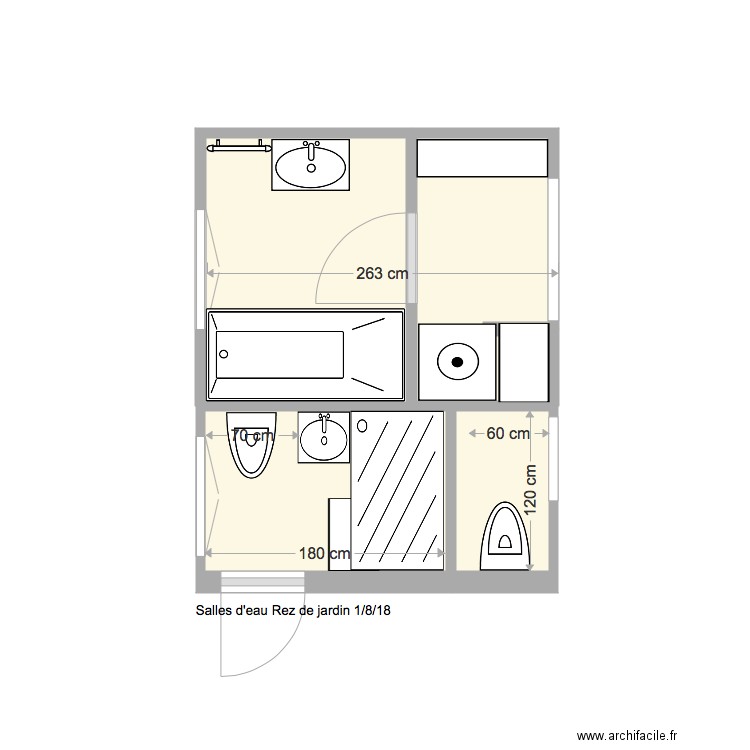 2018 Vanves Salle de bain. Plan de 0 pièce et 0 m2