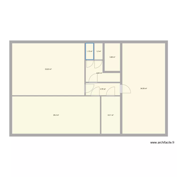 Ancien bureau V1. Plan de 