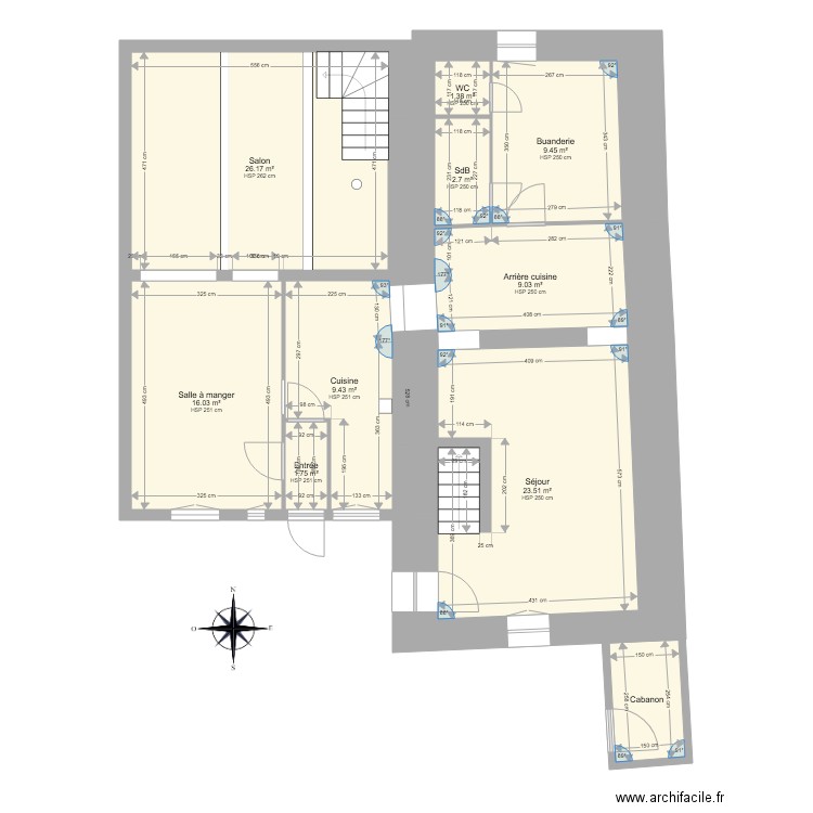 Maison Les Alberts Relevé initial 02 iannis. Plan de 0 pièce et 0 m2