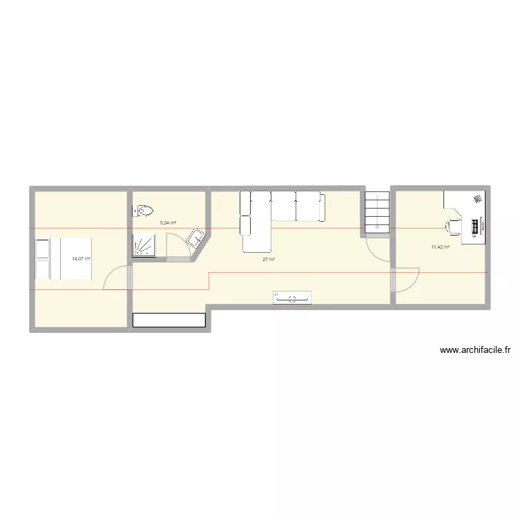 Amn&eacute;ville haut. Plan de 