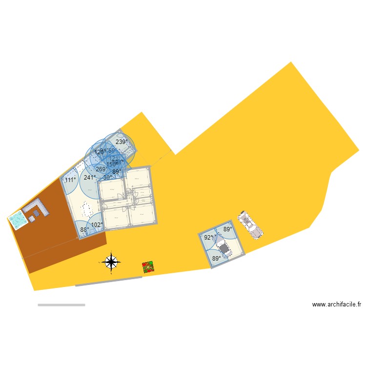 bloc nuit 3. Plan de 12 pièces et 160 m2