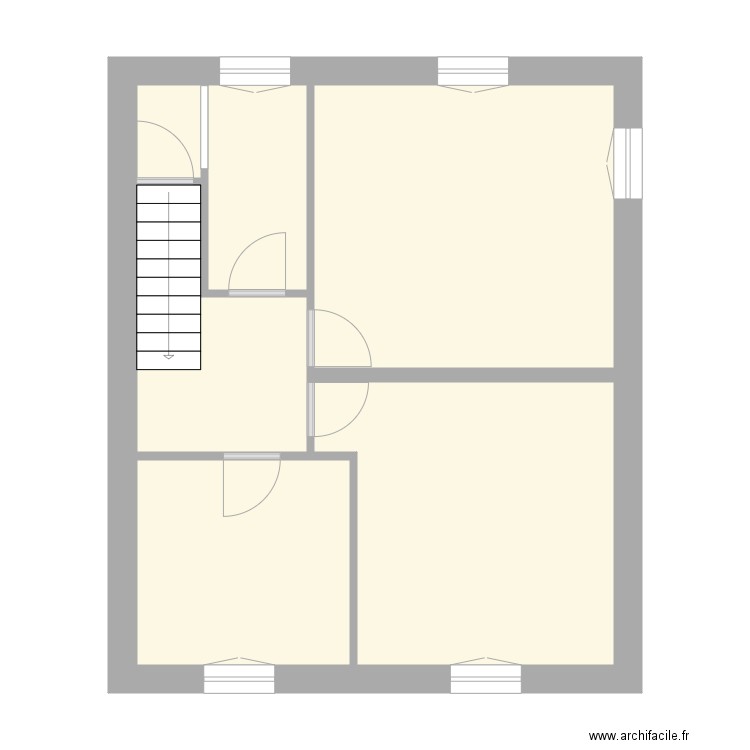 maison a Onoz 1°sans cotes. Plan de 6 pièces et 52 m2