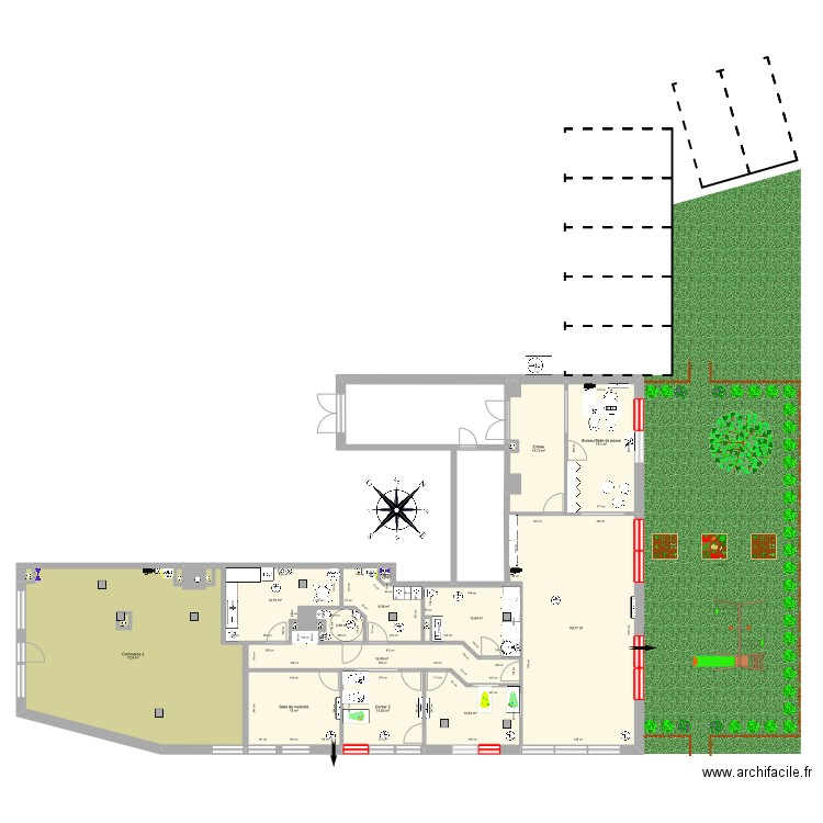 Carré des Loges V2. Plan de 27 pièces et 303 m2