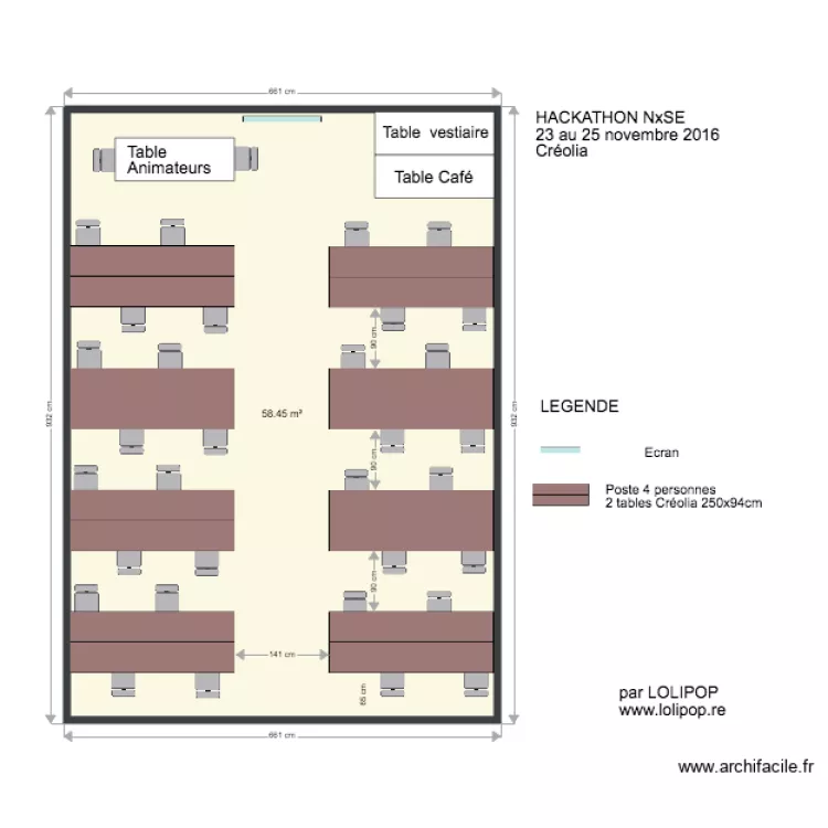 SALLE HACKATHON. Plan de SALLE HACKATHON. Plan de