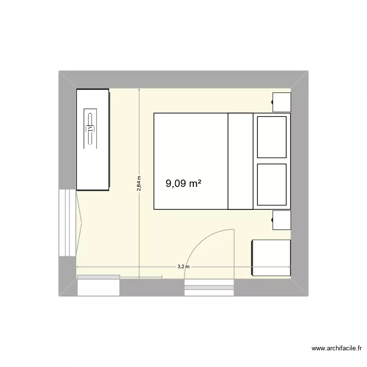 Chambre villa. Plan de 