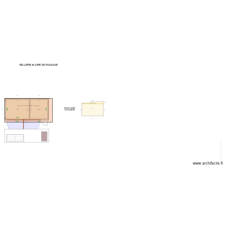 aire de pansage et sellerie VERS DEF. Plan de 2 pièces et 34 m2