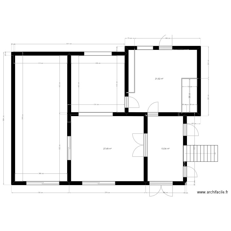 Maison David. Plan de 3 pièces et 63 m2