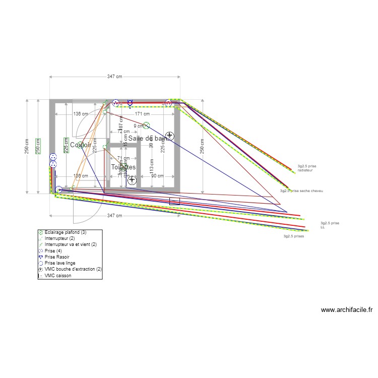 SALLE DE BAIN ETAGE elec. Plan de 0 pièce et 0 m2