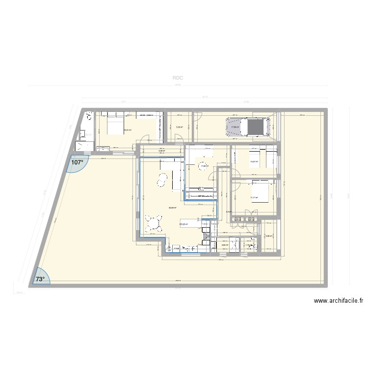 Nogué du 15/,3/22 JM. Plan de 16 pièces et 287 m2