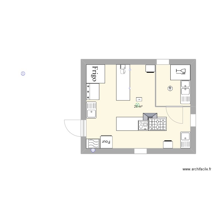 ingénierie de restauration. Plan de 1 pièce et 20 m2