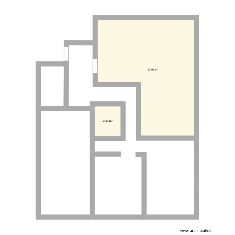 mon appartement. Plan de 2 pièces et 30 m2