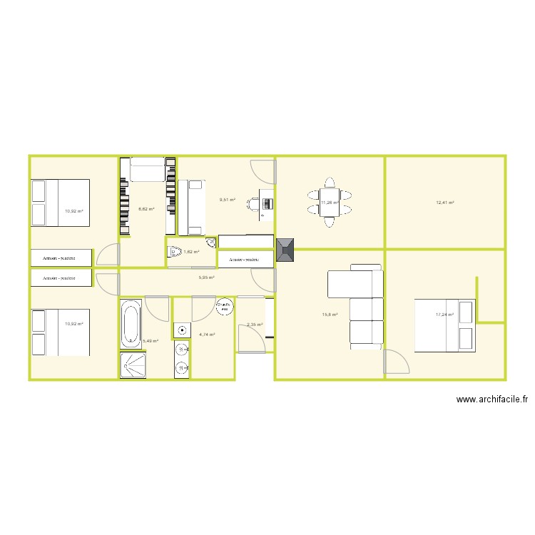 Pièces  Maison. Plan de 0 pièce et 0 m2