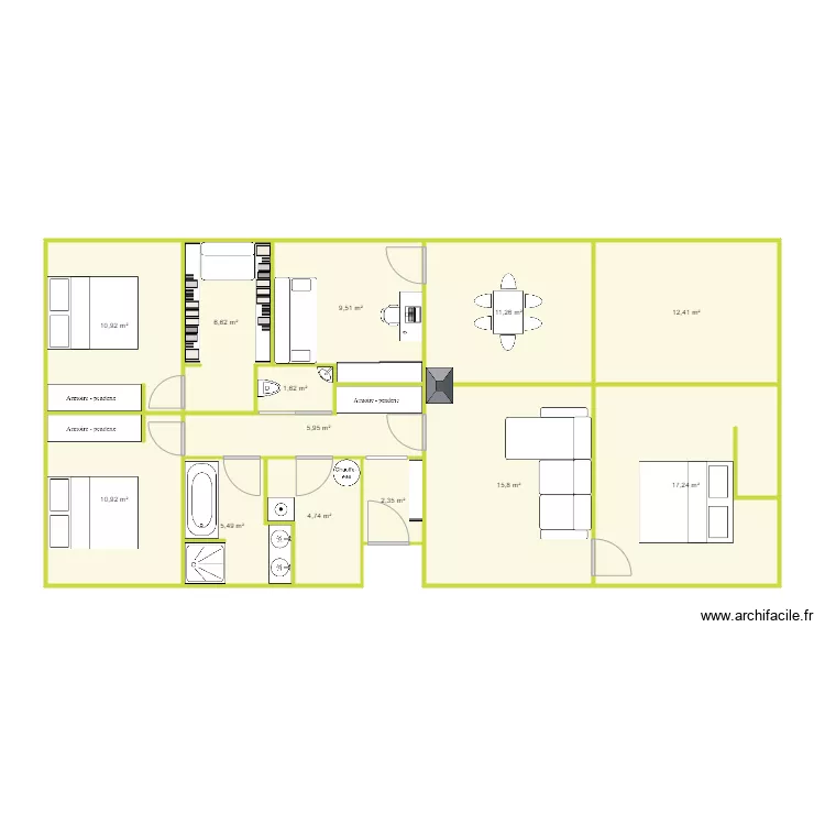Pi&egrave;ces  Maison. Plan de 