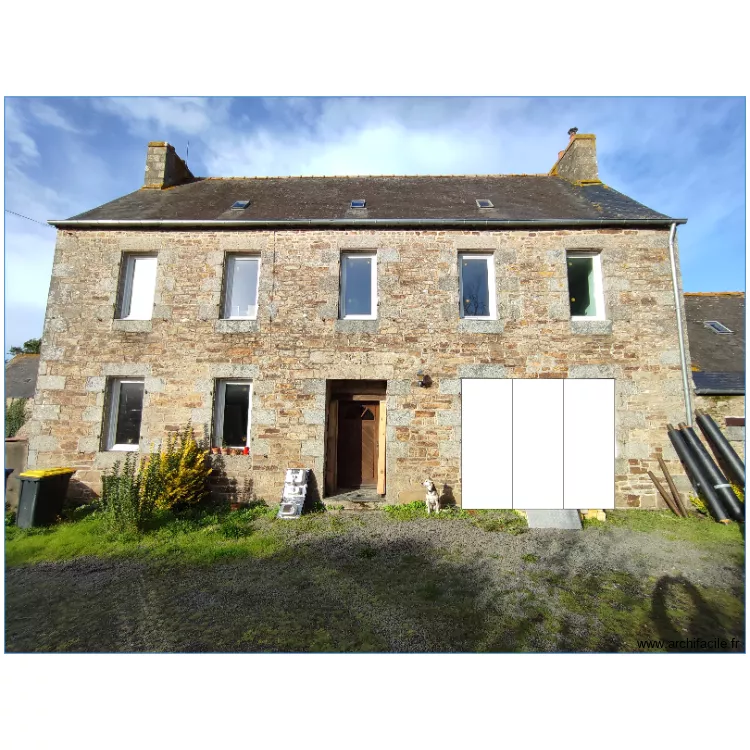 TIRIEN - Fa&ccedil;ade Sud - projet - photo. Plan de 