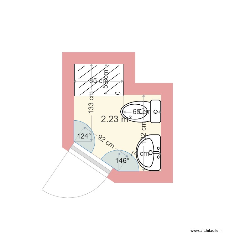 SAINT FARON 231. Plan de 1 pièce et 2 m2