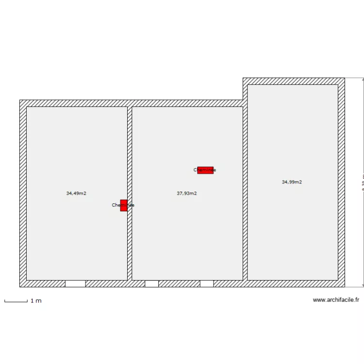 maison-&eacute;tage. Plan de 