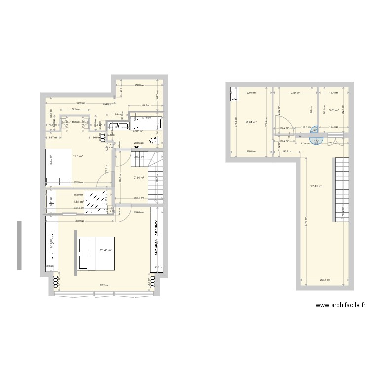 3 eme étage Final avec nlle sdb. Plan de 0 pièce et 0 m2