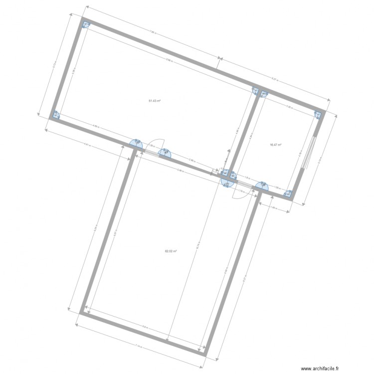 xv39 agrandissement 4. Plan de 3 pièces et 130 m2