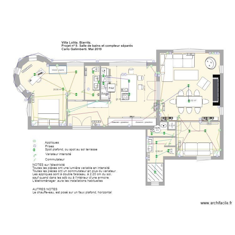Villa Lolita Plan version sdb et compteur séparés SIMPLIFIÉ 2. Plan de 0 pièce et 0 m2