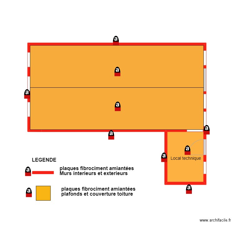 canardier toiture. Plan de 2 pièces et 28 m2