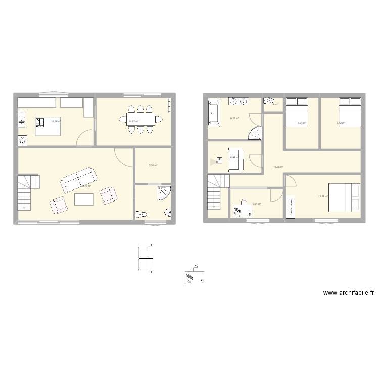 TestV2. Plan de 12 pièces et 144 m2